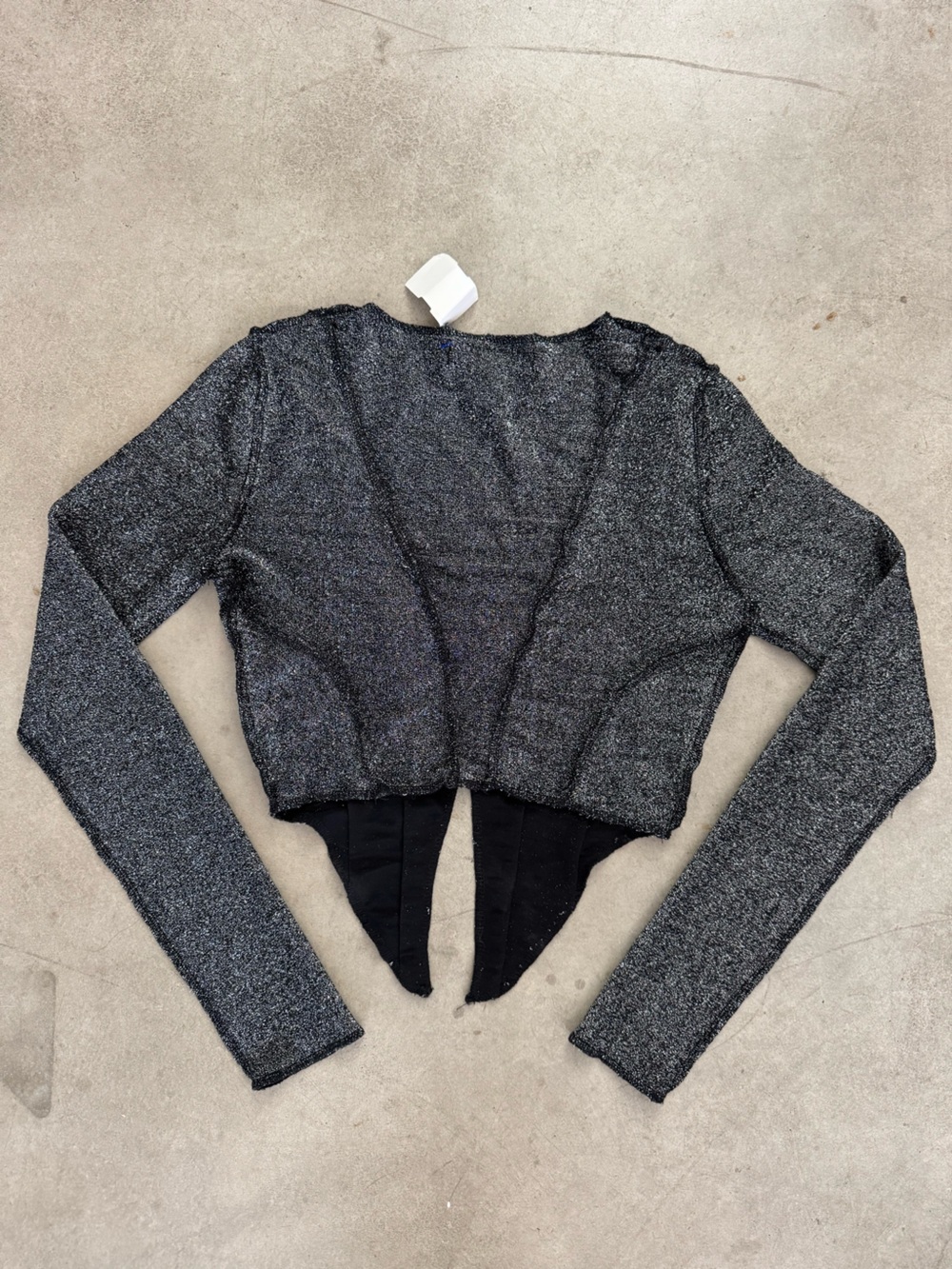 Urban Outfitters Sexy Black Metallic Cropped Women's Shirt - Picture 3 of 4
